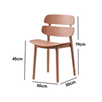 Chaise de salle à manger nordique avec dossier en plastique épaissi pour petit appartement, idéale pour café et salon de thé, non pliable