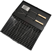 Vente directe d'usine, barbecue portable pliable de type boîte, barbecue au charbon de bois pour l'extérieur