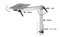 Utilisation optimale Revêtement noir Pied de table pivotant pliant Alliage d'aluminium RV Caravane Marine Bateau Yacht Accessoires d'intérieur de voiture