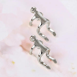 Orecchini a Cerchio Placcati Oro Meadkilda con Design Cartoon, Gioielli Unisex alla Moda in Lega Color Oro Bianco - Product Image 4