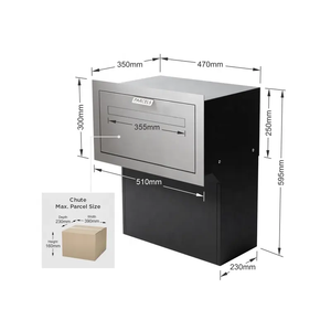 Boîte aux lettres en acier inoxydable avec revêtement en poudre de couleur personnalisée, boîte à colis, boîte <span class=keywords><strong>murale</strong></span> extérieure en métal, boîte à lettres pour journaux - Product Image 2