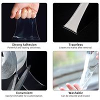 Ruban Nano Double Face Ultra-Résistant Personnalisé, Adhésif Gel Transparent Lavable et Réutilisable pour Fixation Murale, Vente en Gros