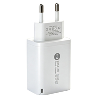 C018 65W Chargeur de téléphone portable à charge rapide 65W, double port Type-C et USB-A, chargeur standard européen