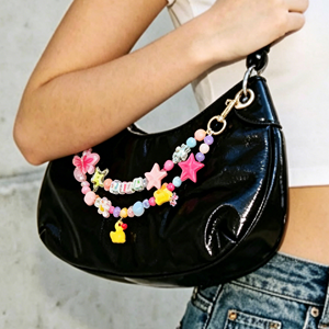 Custom <b>Name</b> Beaded Keychain Star Flower Duck Pendant Personalized Girl Core Bag Charm Plastic Beads <b>Chains</b> Design - Product Image 1