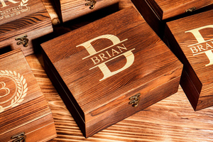 Ensemble de pierres à whisky SKYJOY en bois et verre écologiques, 4 pièces, avec verres, coffret cadeau pour homme - Product Image 5