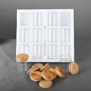 Juego de 12 Frascos de Vidrio con Tapa de Bambú y Algodón Perlado, Juego de Frascos Herméticos para Almacenamiento de Condimentos en la Cocina - Product Image 6