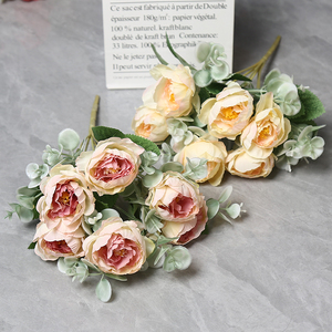6 Roses <span class=keywords><strong>en</strong></span> Soie Réalistes Simulées, Roses Multicolores <span class=keywords><strong>de</strong></span> Tianjin, Décoration <span class=keywords><strong>de</strong></span> Mariage Noble et Élégante, Fleurs Artificielles <span class=keywords><strong>en</strong></span> <span class=keywords><strong>Gros</strong></span> à Prix Abordable - Product Image 3