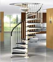 Escalier incurvé moderne en acier inoxydable / Escaliers circulaires résidentiels en bois massif / verre / acier Escalier PRIMA en métal pour extérieur