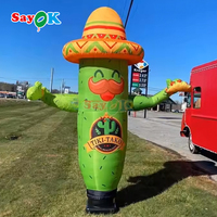 Danseurs d'air de cactus vert de Sayok danseur gonflable de ciel de plante de fleur pour la publicité d'événement