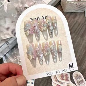 <span class=keywords><strong>Faux</strong></span> Ongles 3D Fleur de Glace Faits Main Effet Brillant Qualité Supérieure Réutilisables pour Usage Quotidien et Soirées - Product Image 4