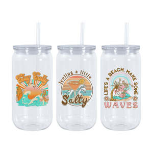 Gran Oferta: Vaso de Plástico Transparente de Pared Simple de 16 oz, Vaso Tipo Tumbler para Cerveza con Pajita de Plástico y Tapa Acrílica para Vinilo UV DTF - Product Image 4