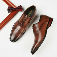 Chaussures Richelieu Classiques de Luxe en Cuir Véritable pour Hommes d'Affaires – Confortables, à Bout Carré, Idéales pour les Mariages et l'Automne