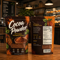Sachets Doypack Personnalisés pour Poudre Alimentaire, Anti-humidité, en Feuille d'Aluminium Imprimée, pour Cacao et Matcha, Emballages Scellés