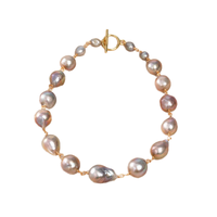Collier vintage en perles d'eau douce violettes naturelles, fil de cuivre enroulé à la main, idéal pour les fêtes