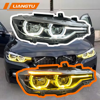 Faros Delanteros LED LIANGTU para BMW Serie 3 F30 F35 F80 2013-2018 V2, Faros Delanteros de Doble Color, Amarillo Blanco, DRL con Cambio de Luz Delantera