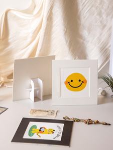 Support de cadre photo carré en carton recyclable avec <span class=keywords><strong>illustration</strong></span> simple pour les peintures à l'aquarelle et aux pastels à l'huile des enfants - Product Image 5