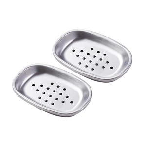 Ou Runzhe Porte-savon ovale en acier inoxydable avec drain pour salle de bain et usage domestique - Product Image 1