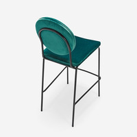 Tabouret de bar de luxe de haute qualité avec pieds en métal, chaise de bar moderne Sillas De Bar, chaise de bar rembourrée verte avec dossier rond