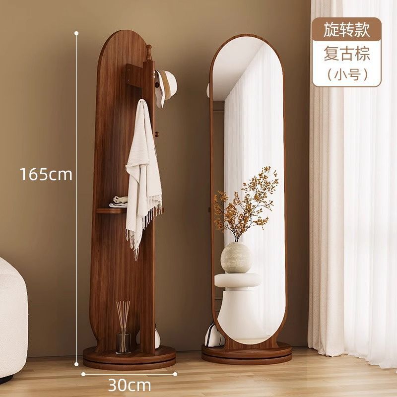 [swivel-walnut brown] swivel hanging clothes storage