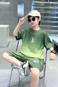 Trajes de <span class=keywords><strong>ropa</strong></span> para niños con estampado degradado para niños, camisetas y pantalones cortos, <span class=keywords><strong>ropa</strong></span> de verano de moda para <span class=keywords><strong>adolescentes</strong></span> - Product Image 3