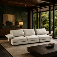 Canapé carré extensible sur mesure, rembourré, minimaliste, en tissu, pour salon de villa, vente directe d'usine
