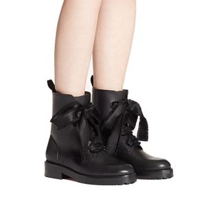Botas de suela dura para <span class=keywords><strong>mujer</strong></span>, <span class=keywords><strong>Botines</strong></span> negros a la moda, de cuero de alta calidad, con cremallera, zapatos de invierno - Product Image 3