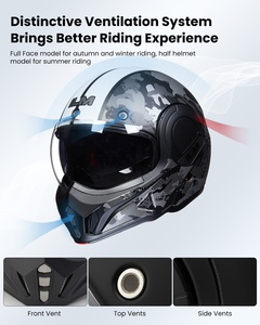 Nouveau <span class=keywords><strong>casque</strong></span> de <span class=keywords><strong>moto</strong></span> modulaire intégral vintage ILM en ABS pour adultes hommes, ATV, UTV, motoneige, avec mentonnière réversible à 180°, homologué DOT - Product Image 5