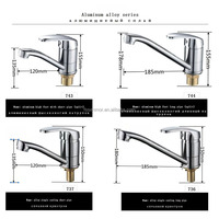 Robinet mélangeur classique en aluminium à poignée unique, à haut débit, pour eau chaude et froide, pour cuisine, salle de bain et douche