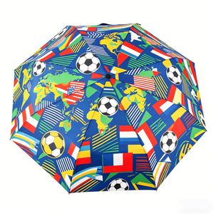 Automatic On Off <b>Umbrella</b> Private Label Soccer Pattern Compact Folding <b>Windproof</b> Waterproof Custom Branding Promotion - Product Image 5