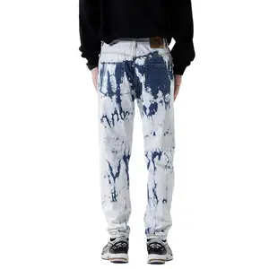 עיצוב אחרון הגעה חדשה מכנסי ג'ינס לגברים מכנסיים סיטונאי מכנסי ג'ינס ללבוש רחוב ללבוש עניבה צבע מכנסי ג'ינס 2024