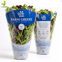 Sacs d'emballage pour légumes frais, transparents, en forme de cône, respirants, micro-perforés, avec logo imprimé personnalisé