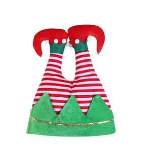 Chapéu pantleg vermelho criativo para decoração de natal 2024, chapéu de natal para adultos, elfo do papai Noel, chapéu de natal para adultos, 2024