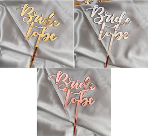 Nicro mariée à être mariée lettre gâteau TagShower Bachelorette thème fête fournitures acrylique gâteau Topper décoration de Table de mariage - Product Image 6