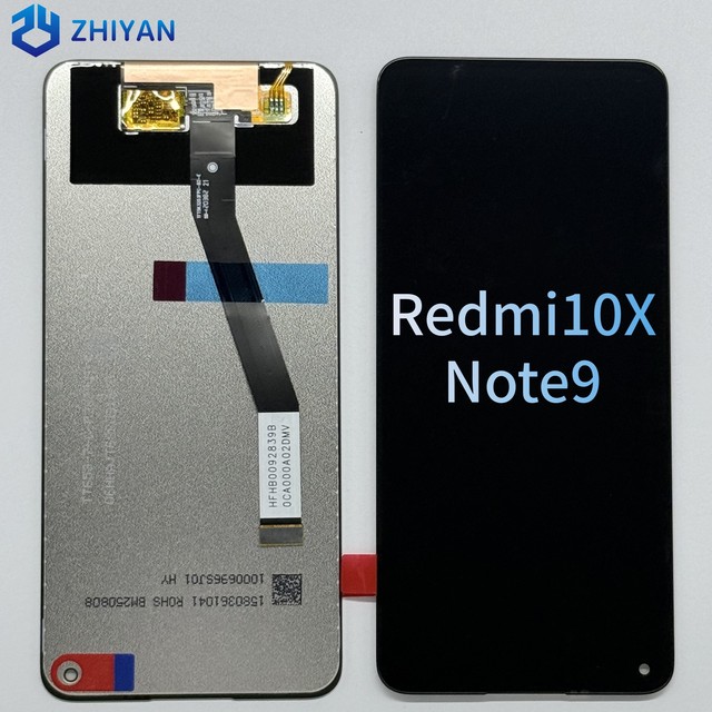 Original Quality Display TFT Touch Screen 6.5" Replacement Compatible with Redmi Note9 10X 1-Year Warranty 400cd+ Luminance