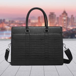 Sac à main en cuir véritable pour homme, motif crocodile, cuir de vachette pleine fleur, design haut de gamme, antivol, avec serrure à combinaison, mallette urbaine - Product Image 5
