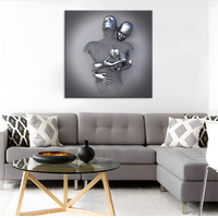 Figure en métal Statue Art mural imprime toile peinture romantique abstrait affiches salon décoration murale peinture