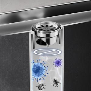 Desagüe de piso lineal de acero inoxidable para baño y hotel, con inserto de baldosa antiolor y prevención de reflujo, para ducha y lavado. - Product Image 2