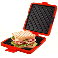 Grille de cuisson rapide carrée personnalisée en acier au carbone, compatible micro-ondes, double face, pour sandwichs