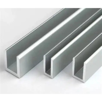 Profilé en U en aluminium 6463, finition argentée, pour panneau de verre sans cadre