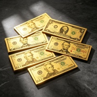 Ensemble de billets de banque promotionnels en feuille d'or en dollars américains, billets de banque commémoratifs pour collectionneurs, collection de pièces de monnaie et de devises