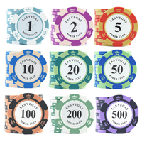 Jetons de poker personnalisables avec logo imprimable, multi-dénominations, 14g, pour les soirées casino et les divertissements