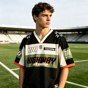 ODM Hochwertige Maßgefertigte Sublimations-Fußballuniform Atmungsaktives Schnelltrocknendes Fußballtrikot mit Eigenem Logo, Nummer und Teamnamen Großhandel - Product Image 5