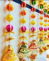 Hermosa Gota Pearl Rajanigandha Marigold Flower Garland para decoraciones festivas Decorativo Multi Color Flower String Garland