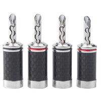 Borne banane en Fiber de carbone plaquée Rhodium en cuivre pur, amplificateur de haut-parleur Hifi, bornes de prise RCA