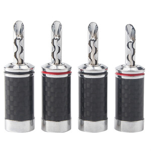 Thiết Bị Đầu Cuối Chuối Sợi Cacbon Răng Cưa Mạ Rhodium Đồng Nguyên Chất Bộ Khuếch Đại Loa Hifi Đầu Cắm Đầu Nối RCA - Product Image 3