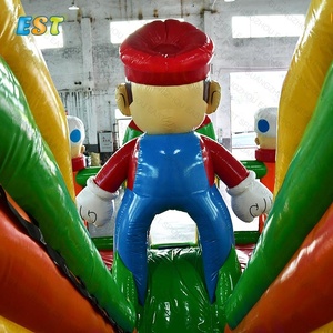 Lớn Inflatable Mario trượt Bouncer Trampoline nhảy sân chơi trượt bơm hơi khóa học trở ngại Inflatable thư bị trả lại trượt - Product Image 5