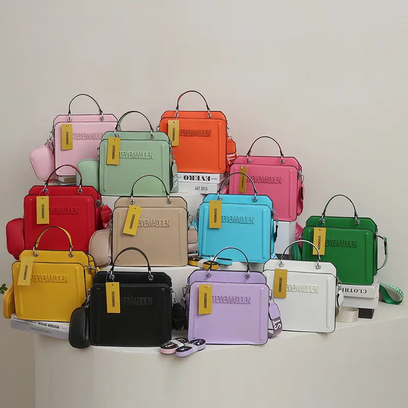 2024 Nieuwe Aankomst Luxe Beroemde Merk Designer Hoge Kwaliteit Pu Lederen Dames Handtassen Steve Madden Vierkante Handtas Voor Vrouwen