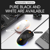 R8 7200DPI Mouse game komputer, Mouse optik kantor senyap berkabel Usb RGB dapat diprogram Pc Mous ergonomis