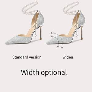 Свадебные туфли на заказ с цветным материалом и размером на весну - Product Image 6