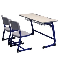 Bureau et chaise doubles modernes pour étudiants, table d'étude pour ordinateur portable, bureau